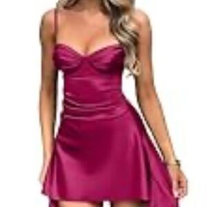 Memoriesea Women's Sleeveless Spaghetti Strap Ruched Sexy Mini Club Party Dress